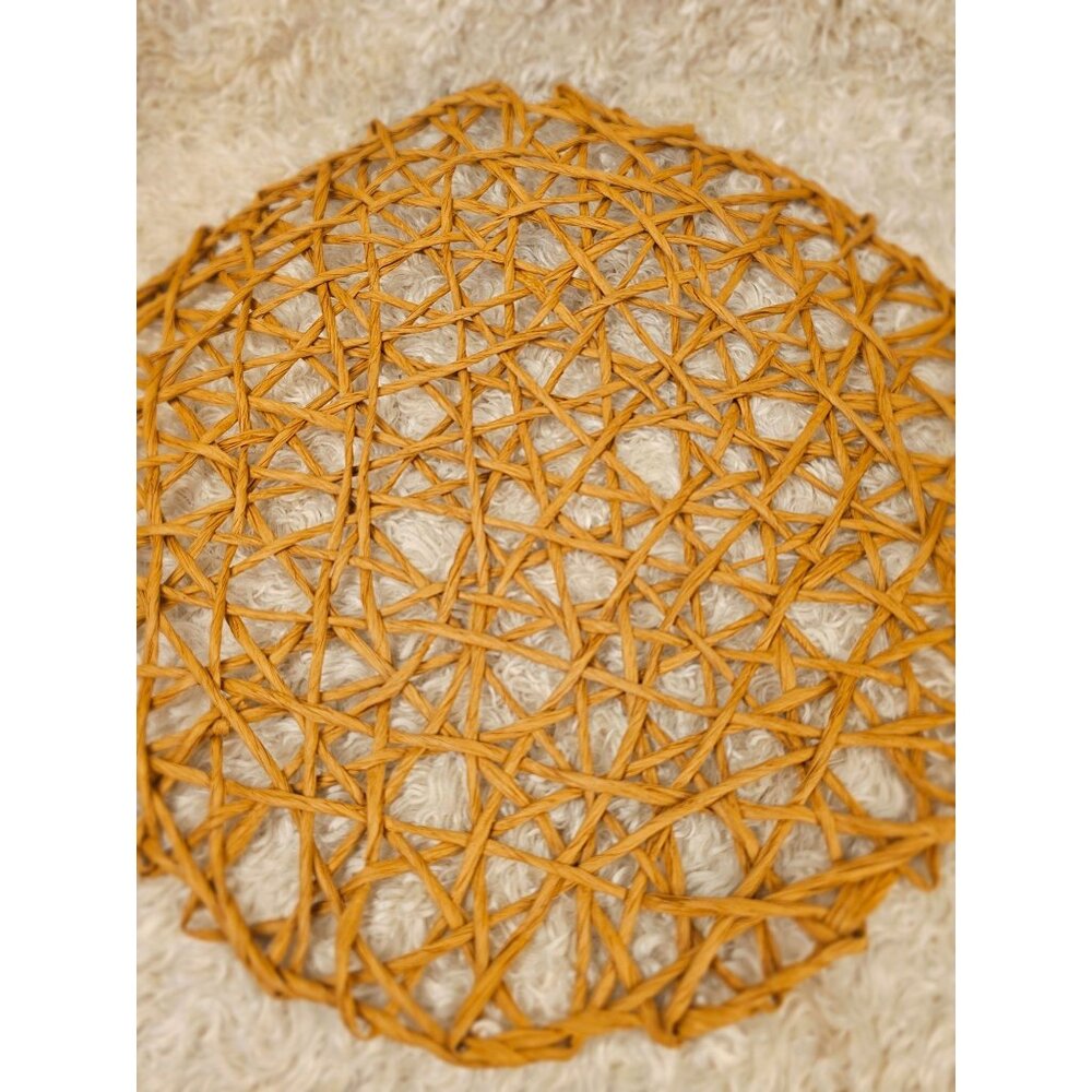 Round Natural Fiber Woven Placemats, Set of 8